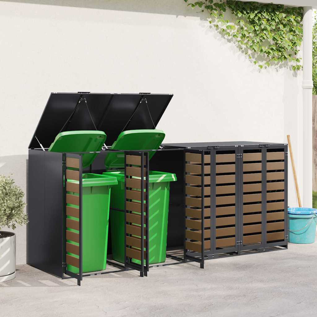 Wheelie Bin Storage for 4 Bins Anthracite 272 x 77.5 x 115.5 cm