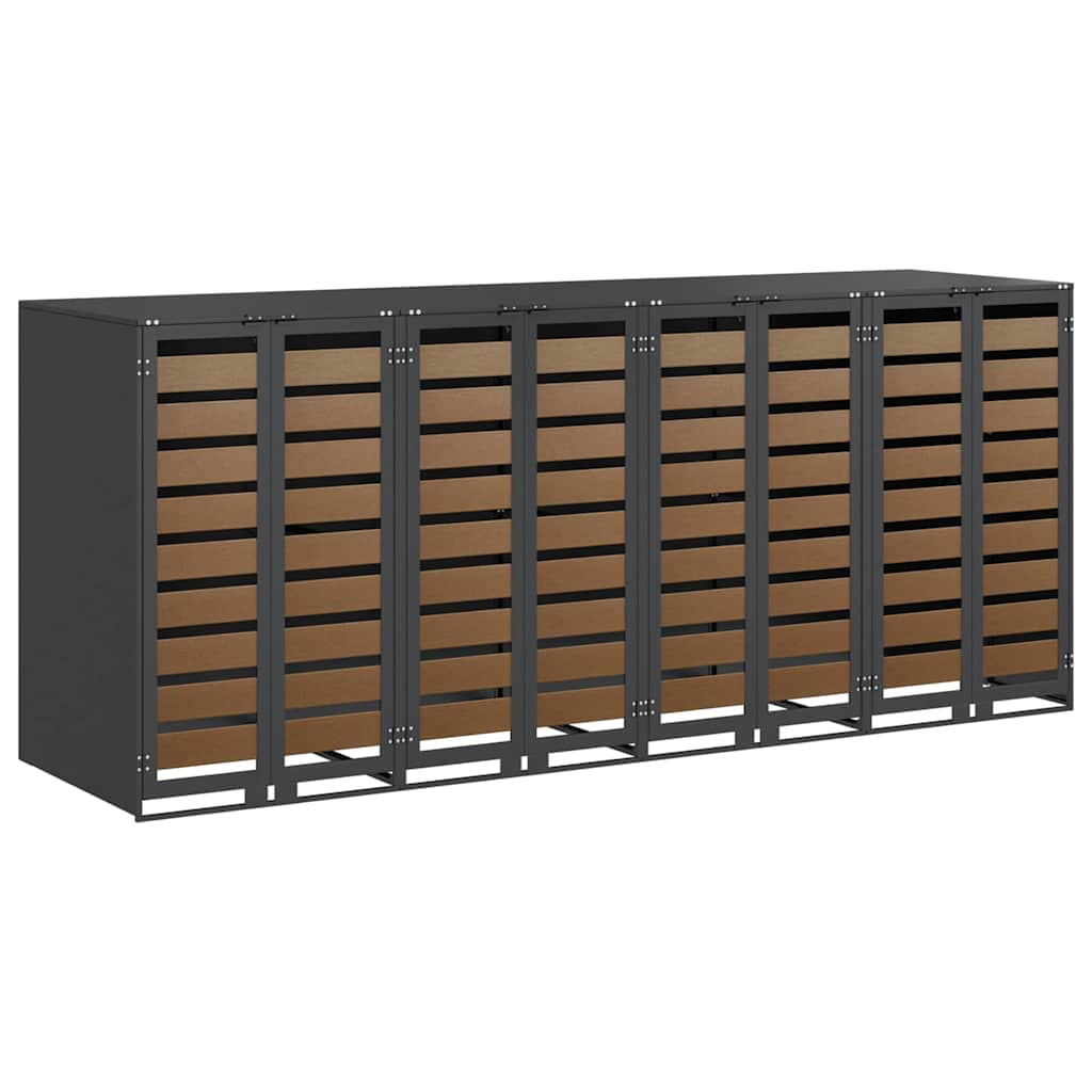 Wheelie Bin Storage for 4 Bins Anthracite 272 x 77.5 x 115.5 cm