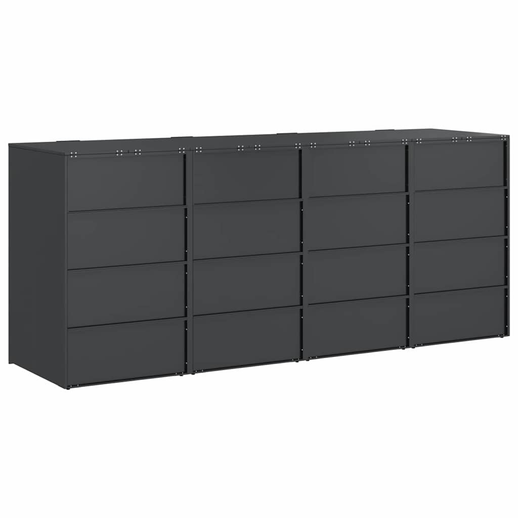 Wheelie Bin Storage for 4 Bins Anthracite 272 x 77.5 x 115.5 cm