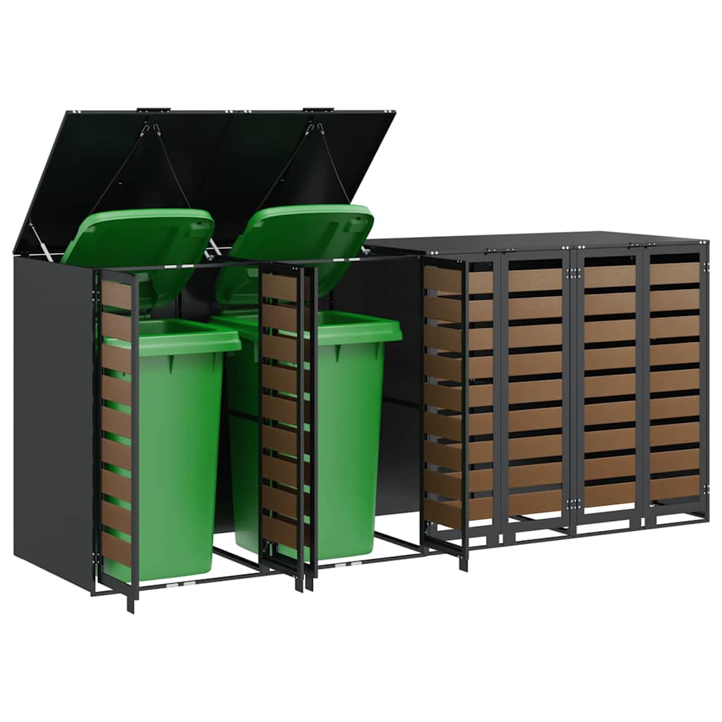 Wheelie Bin Storage for 4 Bins Anthracite 272 x 77.5 x 115.5 cm