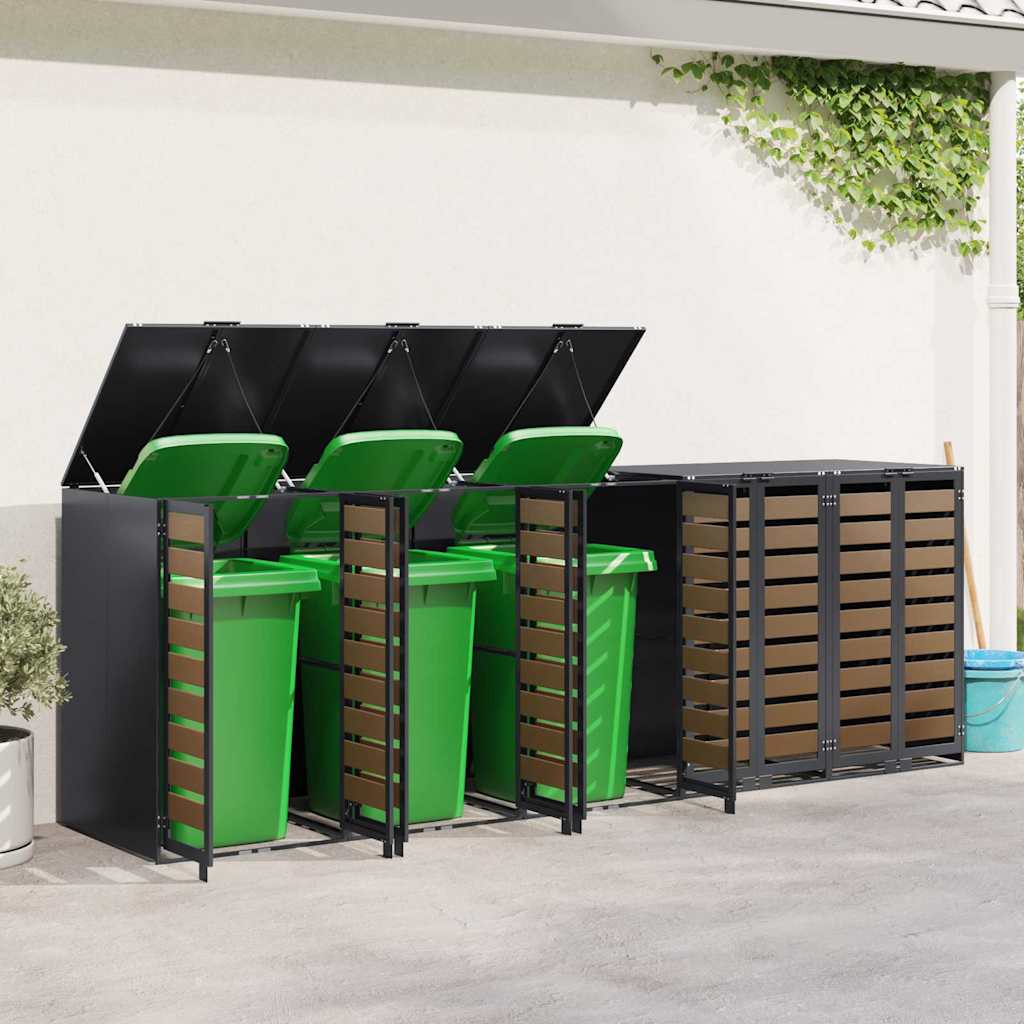 Wheelie Bin Storage for 5 Bins Anthracite 340 x 77.5 x 115.5 cm