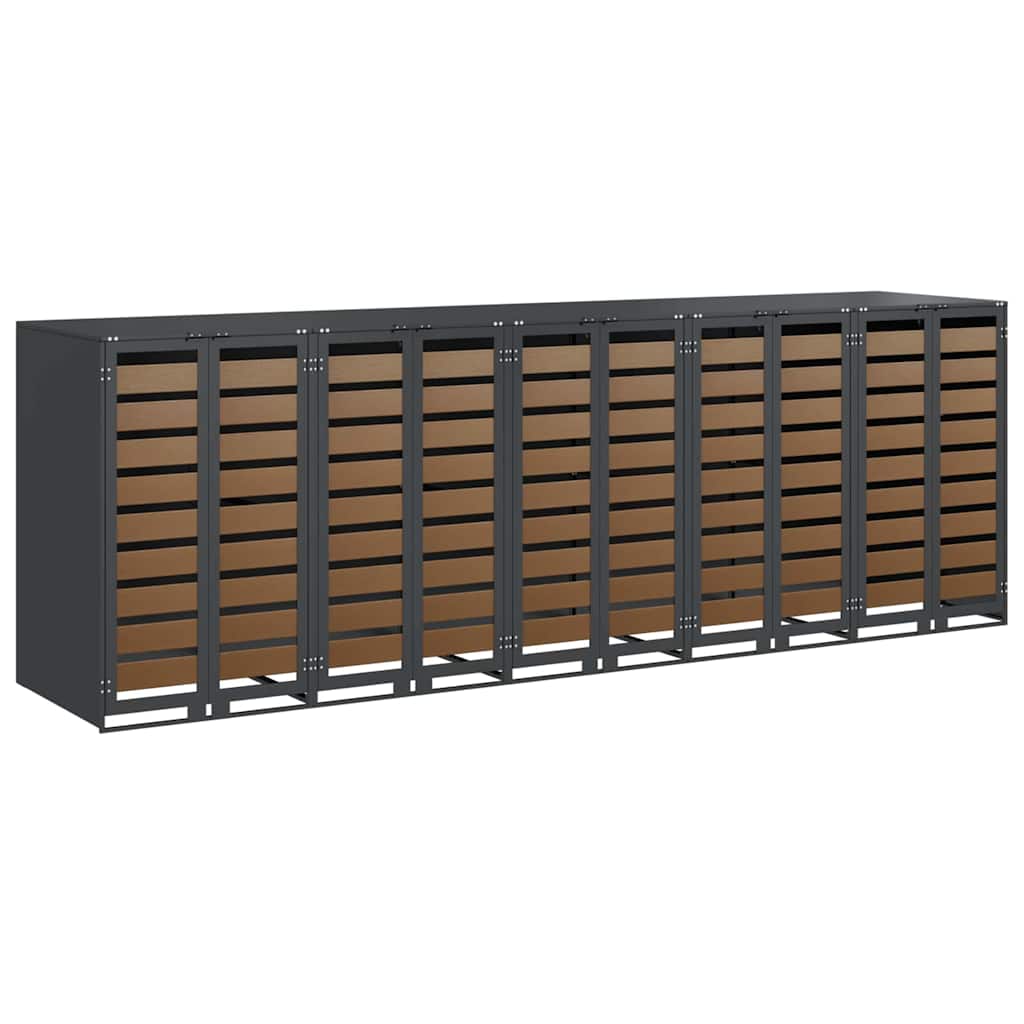 Wheelie Bin Storage for 5 Bins Anthracite 340 x 77.5 x 115.5 cm