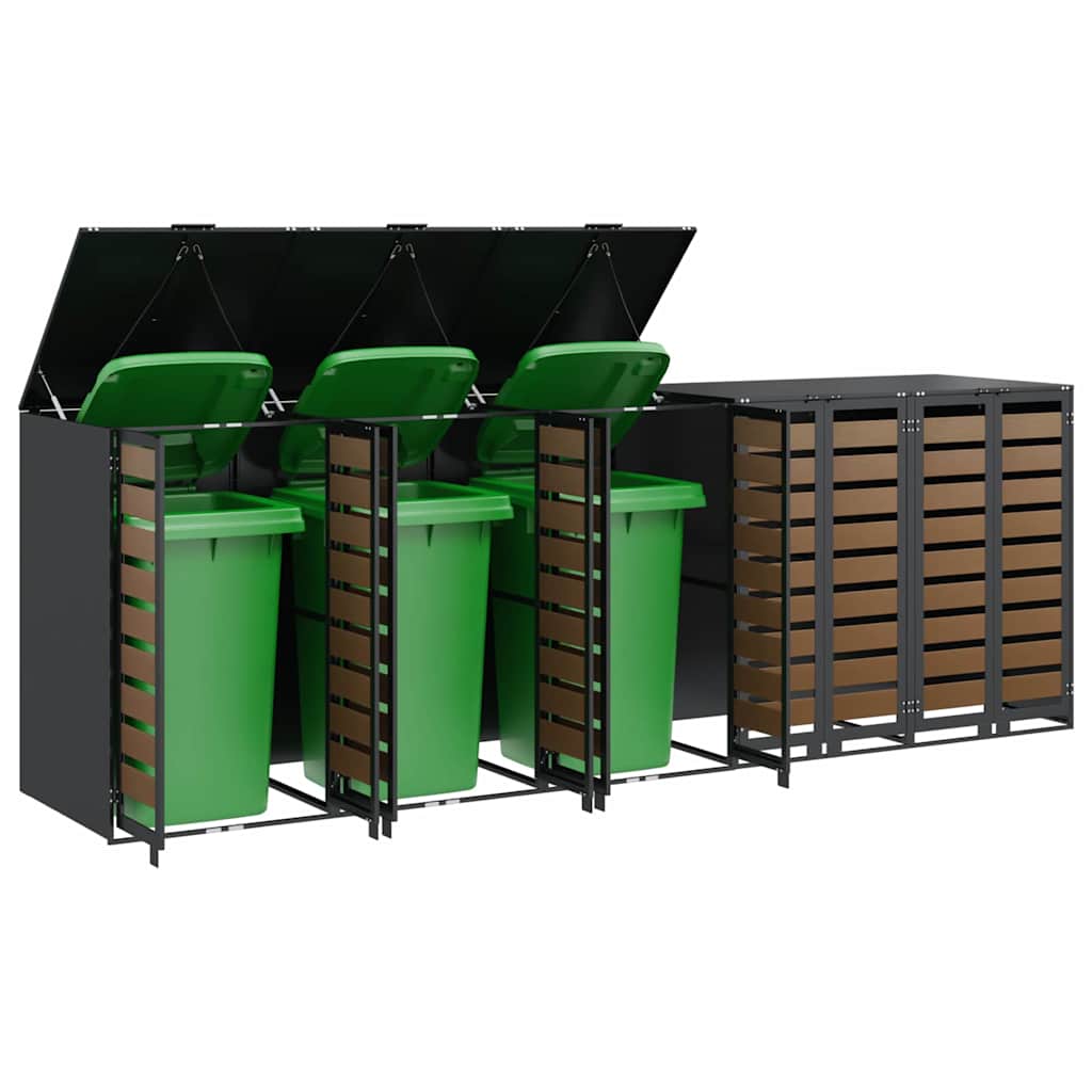 Wheelie Bin Storage for 5 Bins Anthracite 340 x 77.5 x 115.5 cm