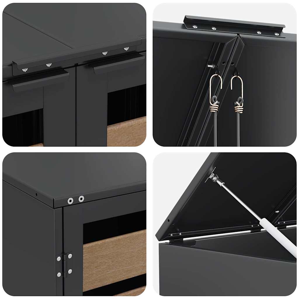 Wheelie Bin Storage for 6 Bins Anthracite 408 x 77.5 x 115.5 cm