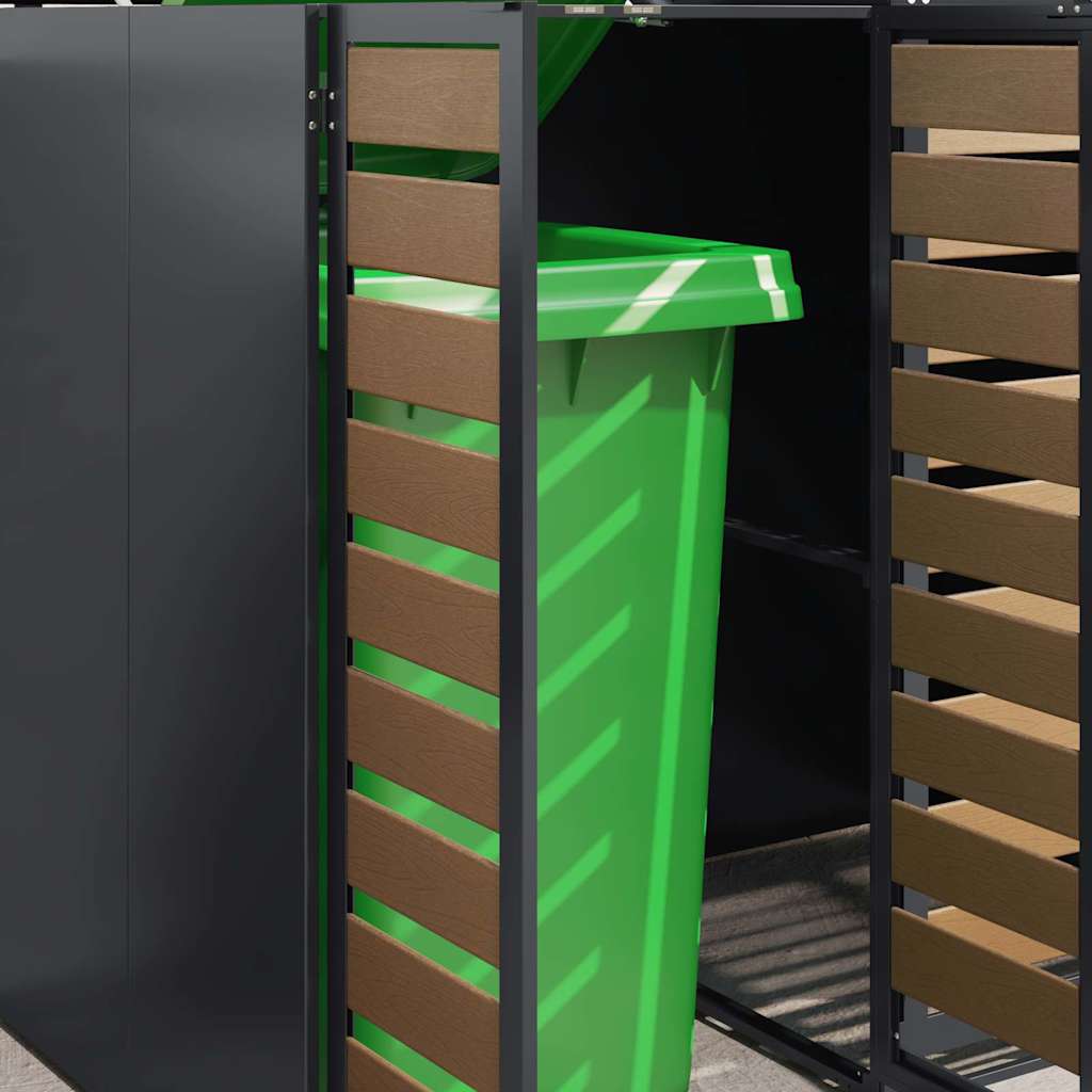 Wheelie Bin Storage for 6 Bins Anthracite 408 x 77.5 x 115.5 cm