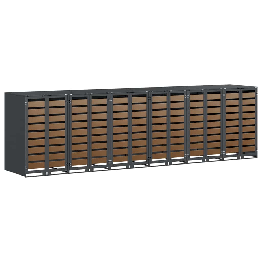 Wheelie Bin Storage for 6 Bins Anthracite 408 x 77.5 x 115.5 cm