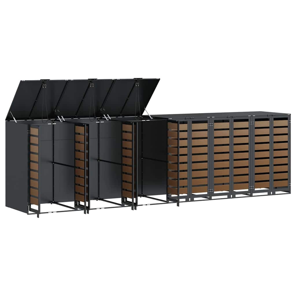Wheelie Bin Storage for 6 Bins Anthracite 408 x 77.5 x 115.5 cm