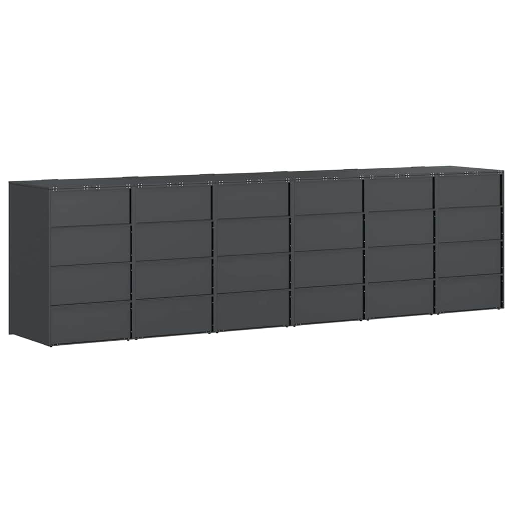 Wheelie Bin Storage for 6 Bins Anthracite 408 x 77.5 x 115.5 cm