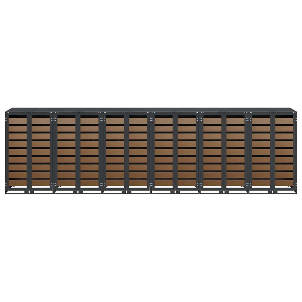 Wheelie Bin Storage for 6 Bins Anthracite 408 x 77.5 x 115.5 cm