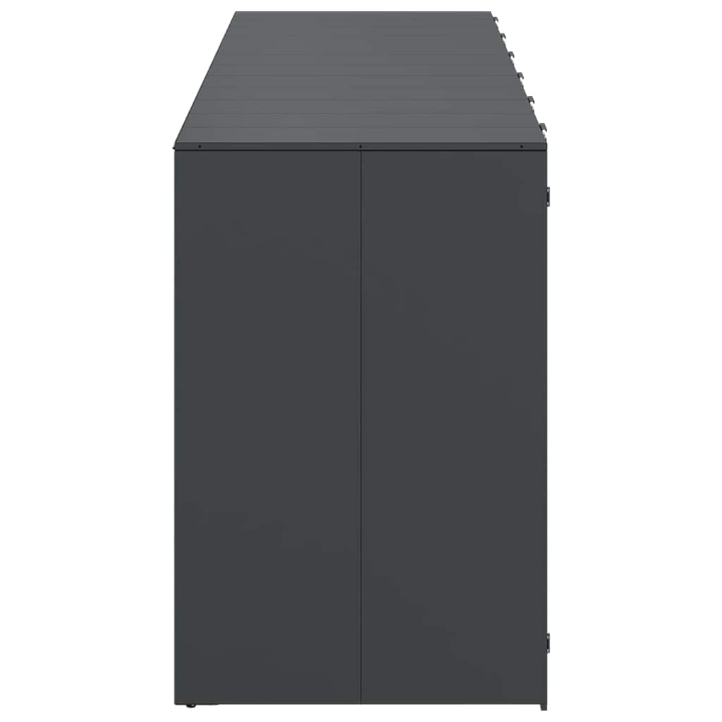 Wheelie Bin Storage for 6 Bins Anthracite 408 x 77.5 x 115.5 cm
