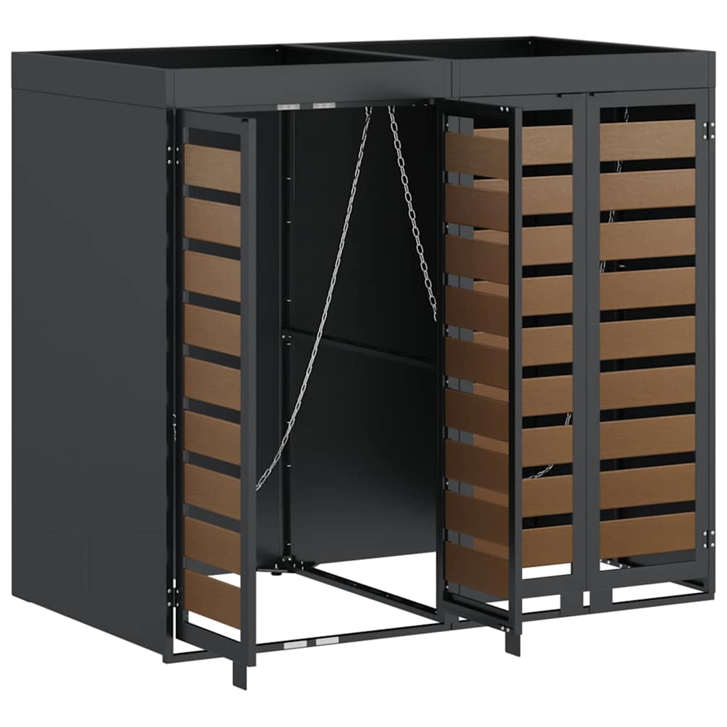 Wheelie Bin Storage for 2 Bins Anthracite 136 x 77.5 x 121.5 cm