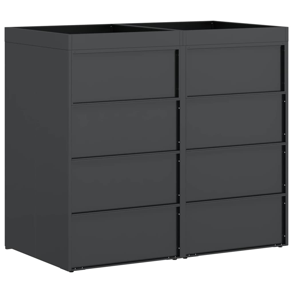 Wheelie Bin Storage for 2 Bins Anthracite 136 x 77.5 x 121.5 cm