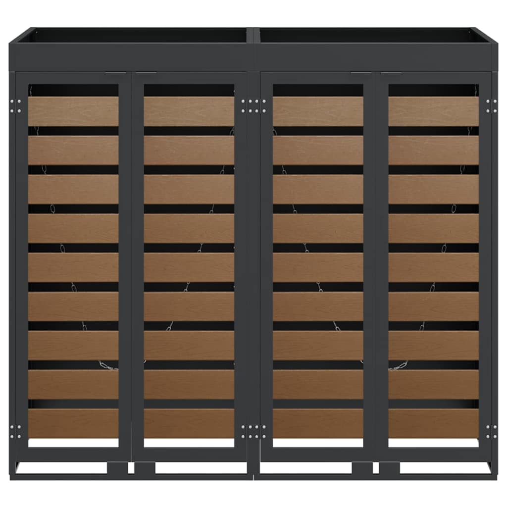 Wheelie Bin Storage for 2 Bins Anthracite 136 x 77.5 x 121.5 cm