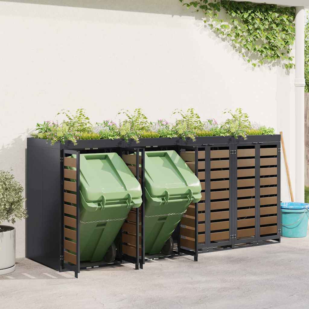 Wheelie Bin Storage for 4 Bins Anthracite 272 x 77.5 x 121.5 cm