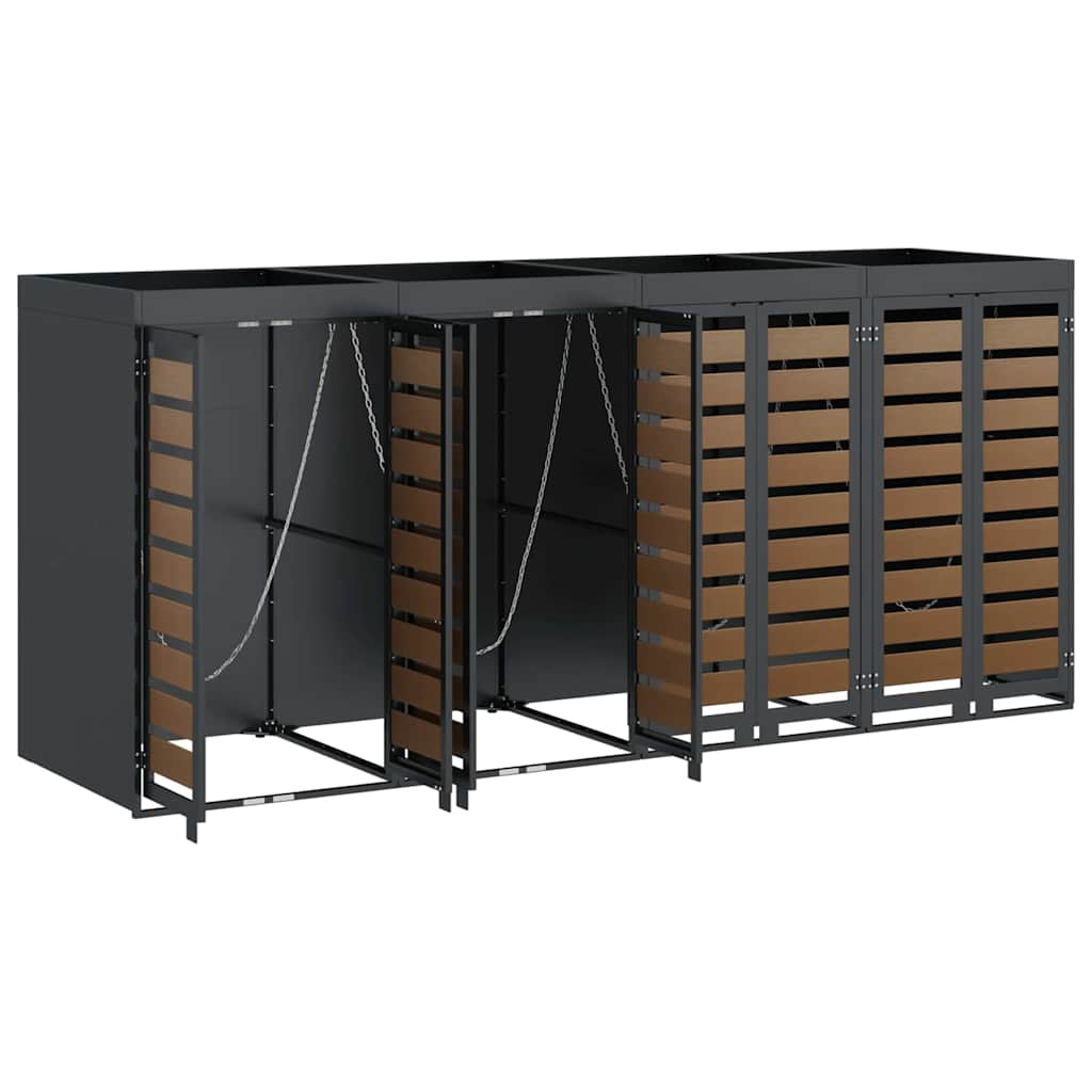 Wheelie Bin Storage for 4 Bins Anthracite 272 x 77.5 x 121.5 cm