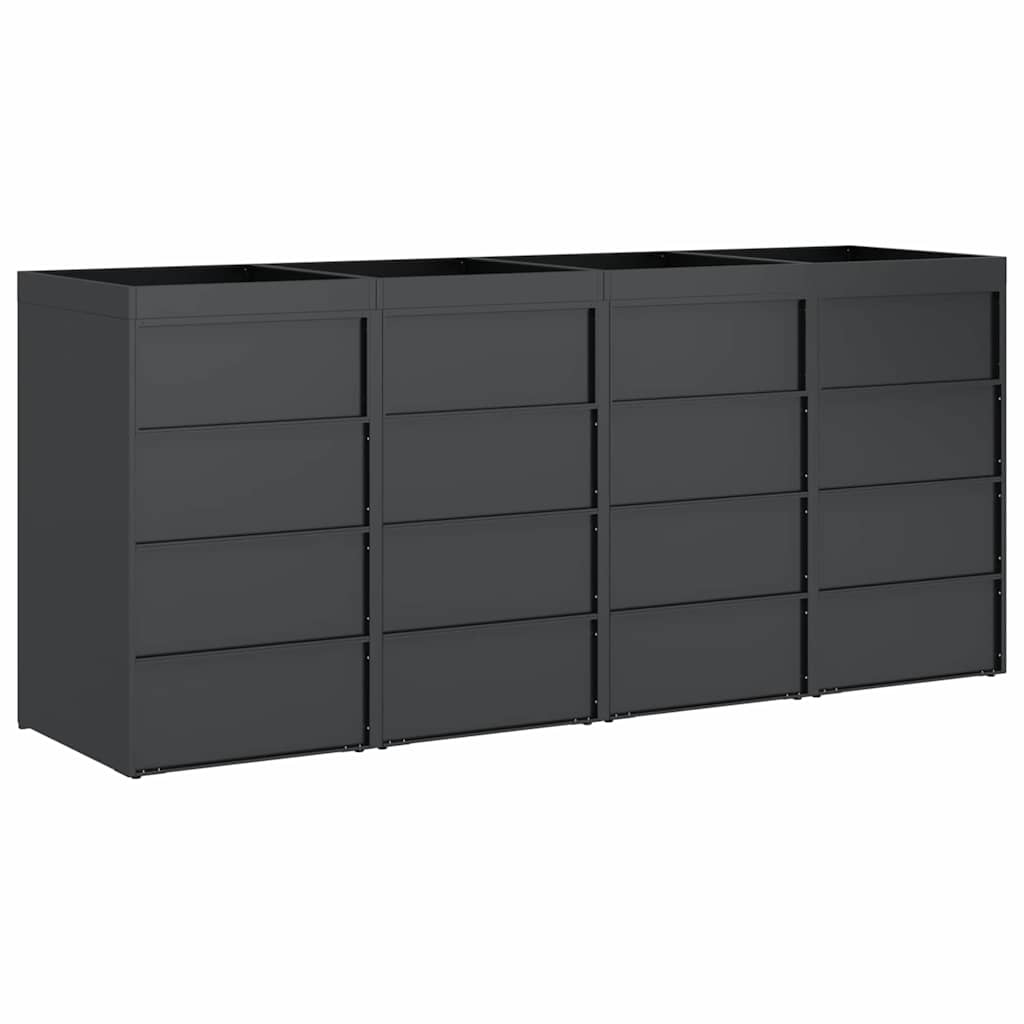 Wheelie Bin Storage for 4 Bins Anthracite 272 x 77.5 x 121.5 cm