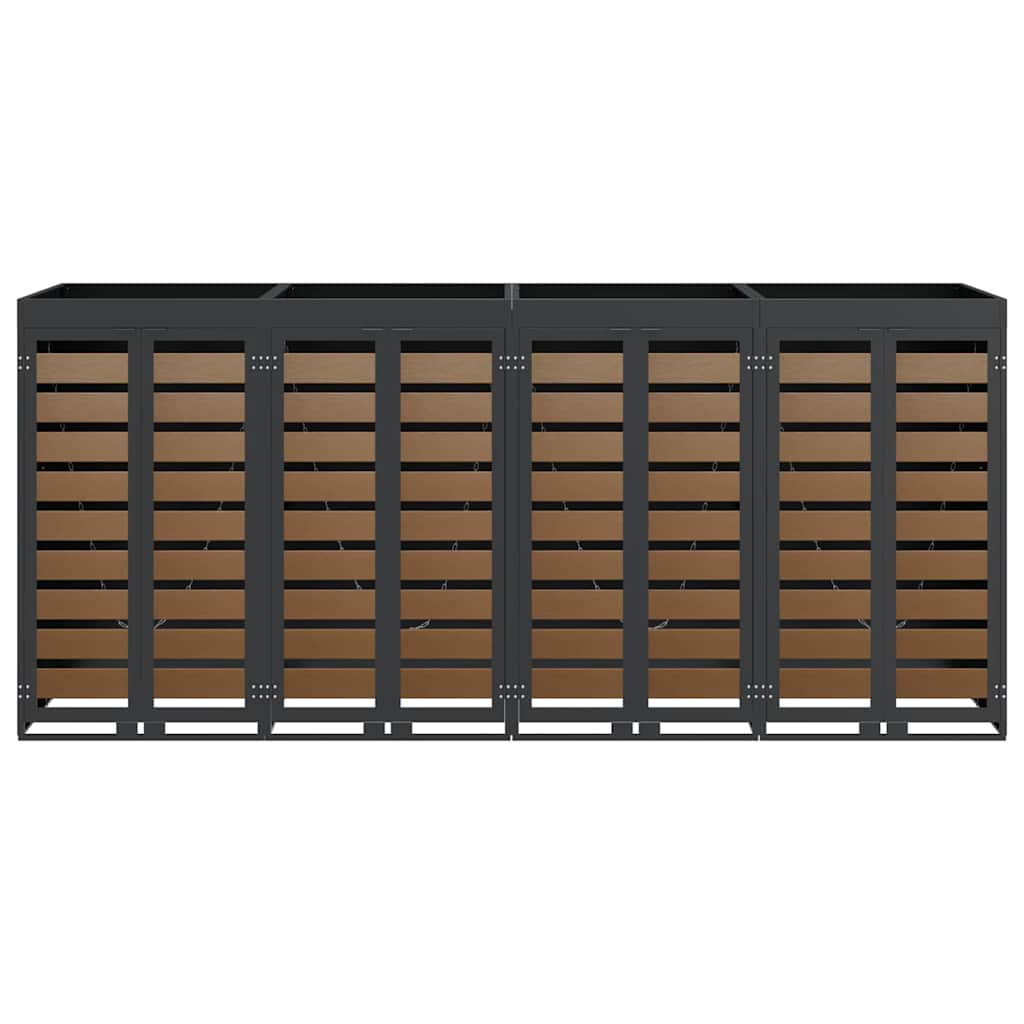 Wheelie Bin Storage for 4 Bins Anthracite 272 x 77.5 x 121.5 cm