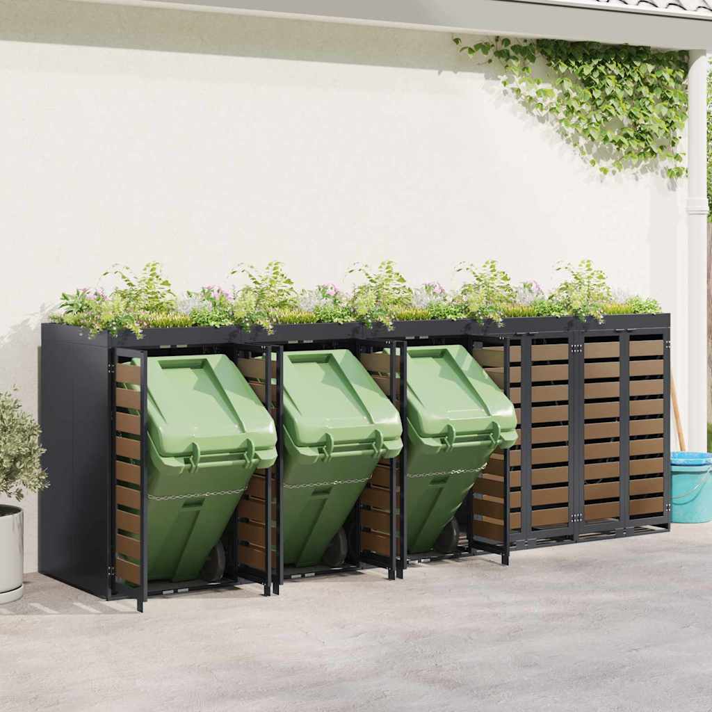 Wheelie Bin Storage for 5 Bins Anthracite 340 x 77.5 x 121.5 cm