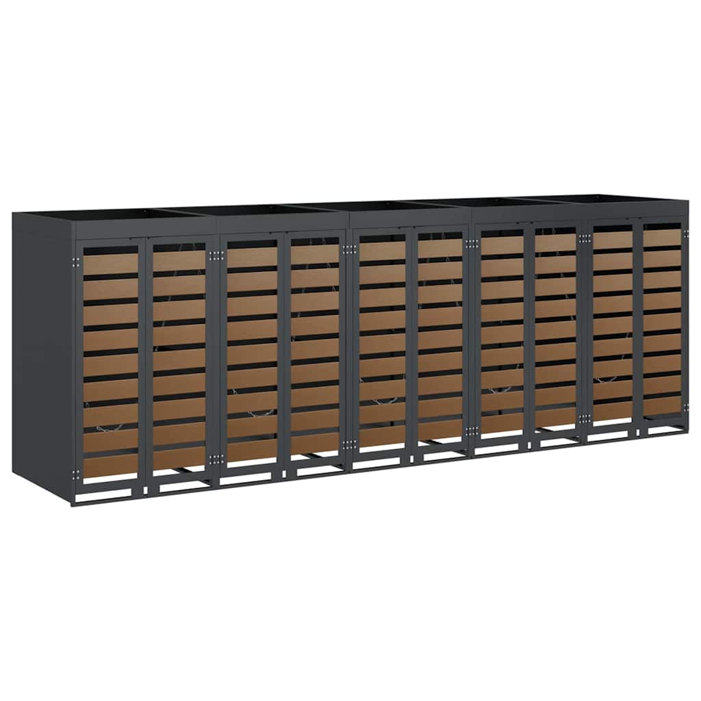 Wheelie Bin Storage for 5 Bins Anthracite 340 x 77.5 x 121.5 cm