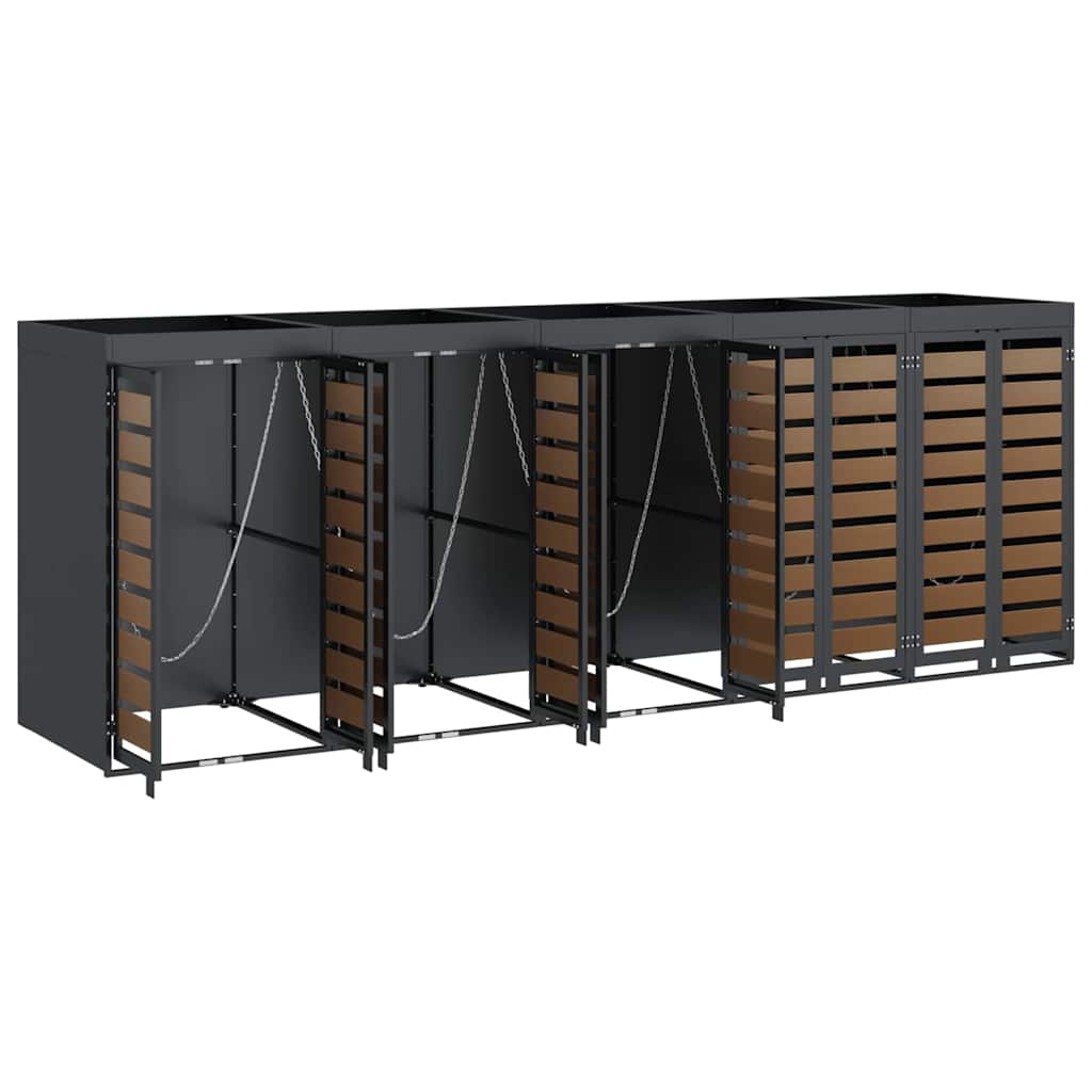 Wheelie Bin Storage for 5 Bins Anthracite 340 x 77.5 x 121.5 cm