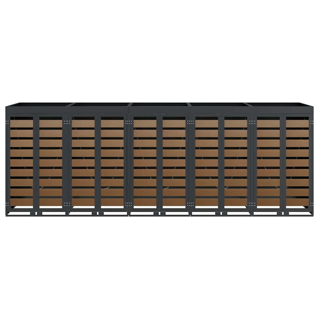 Wheelie Bin Storage for 5 Bins Anthracite 340 x 77.5 x 121.5 cm