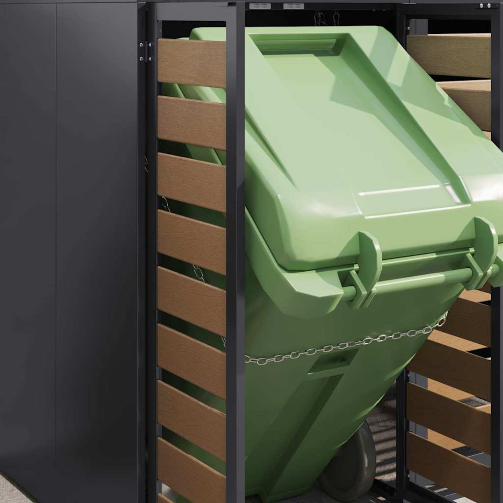 Wheelie Bin Storage for 6 Bins Anthracite 408 x 77.5 x 121.5 cm