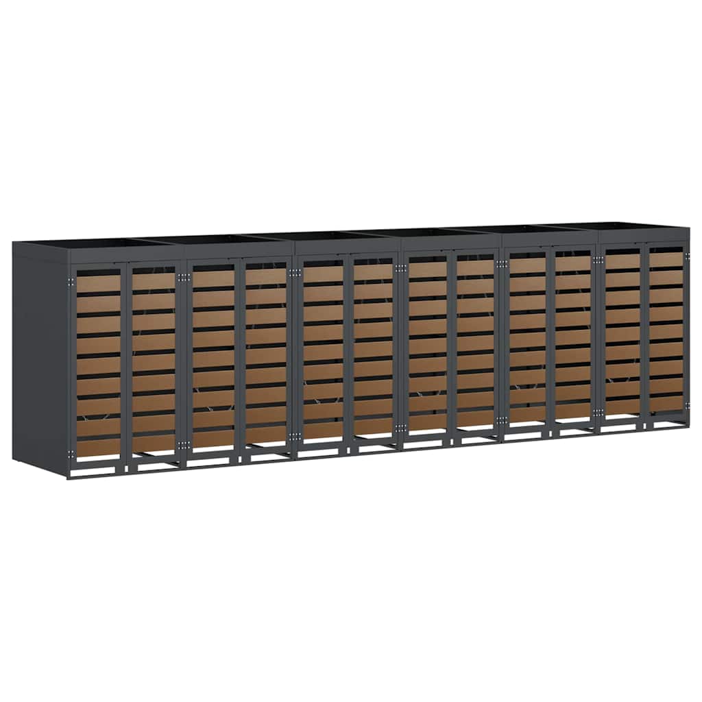 Wheelie Bin Storage for 6 Bins Anthracite 408 x 77.5 x 121.5 cm