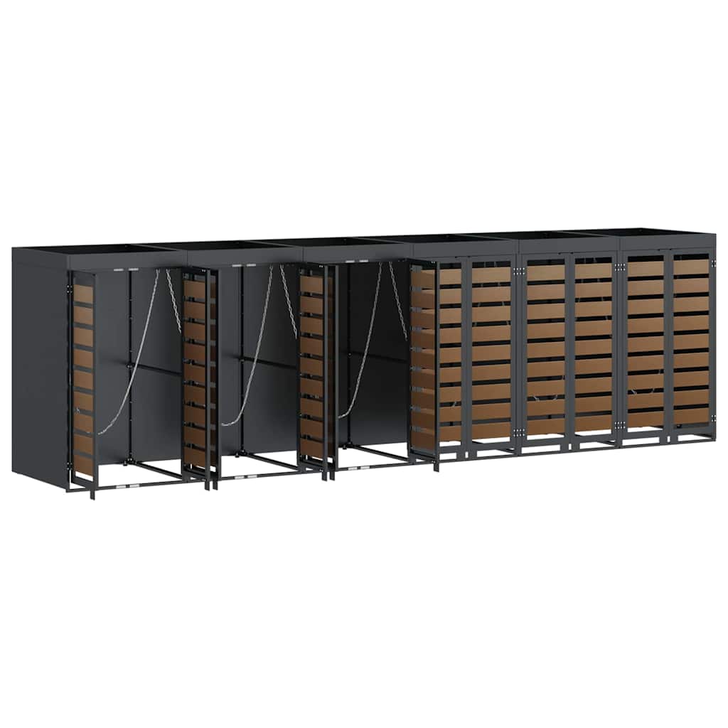 Wheelie Bin Storage for 6 Bins Anthracite 408 x 77.5 x 121.5 cm