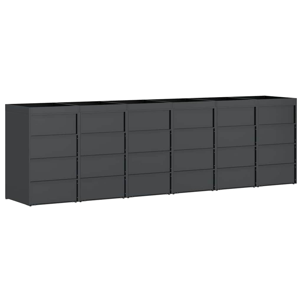 Wheelie Bin Storage for 6 Bins Anthracite 408 x 77.5 x 121.5 cm
