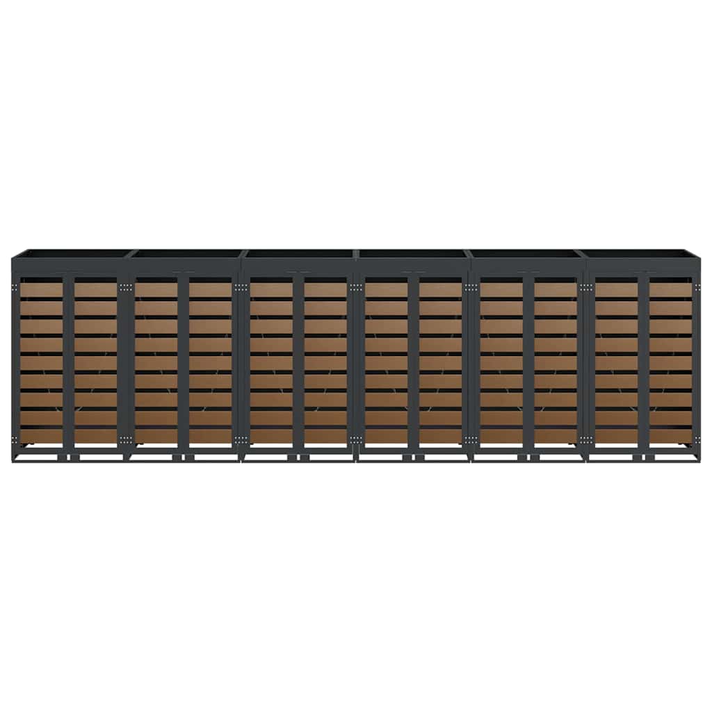 Wheelie Bin Storage for 6 Bins Anthracite 408 x 77.5 x 121.5 cm