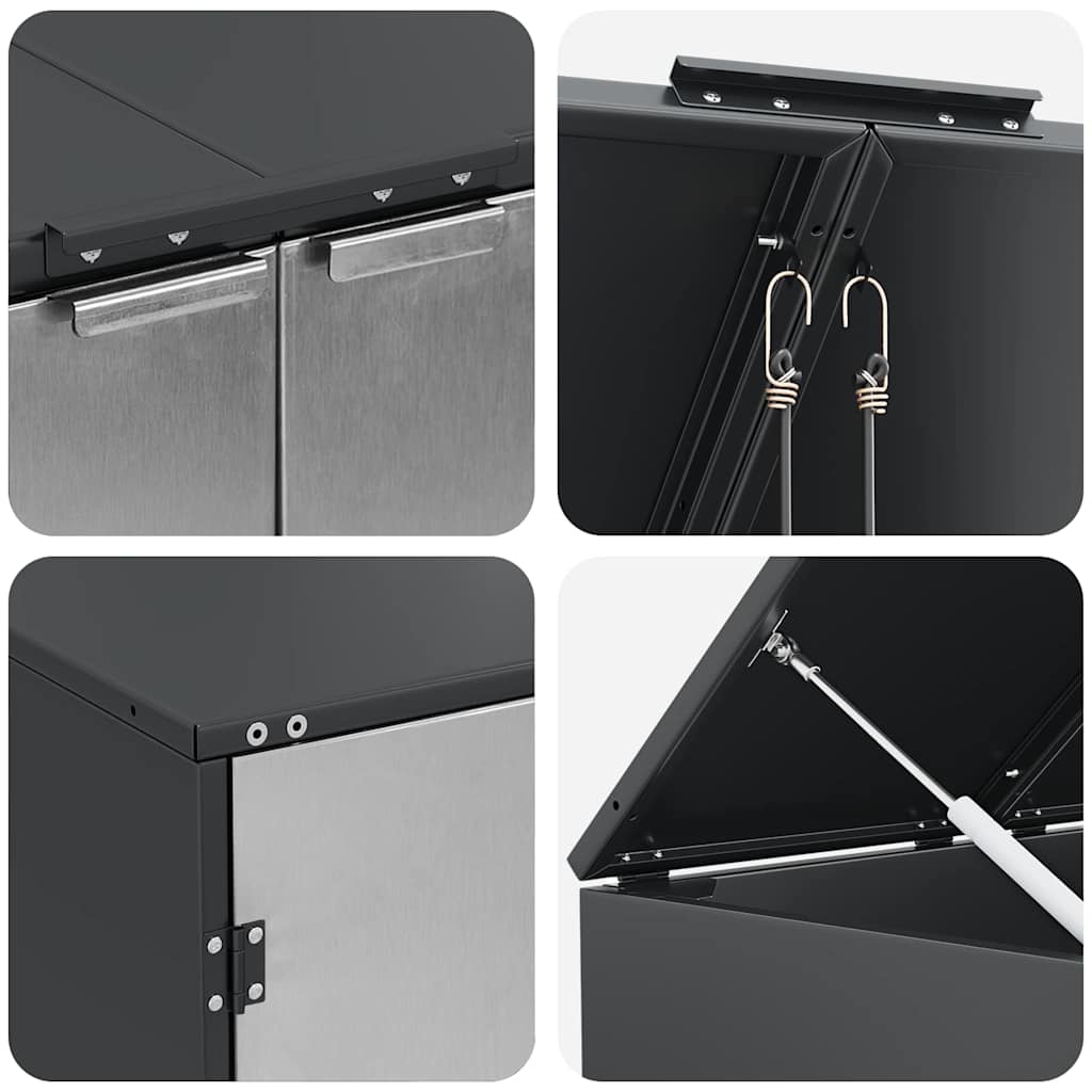 Wheelie Bin Storage for 2 Bins Anthracite 136 x 77.5 x 115.5 cm