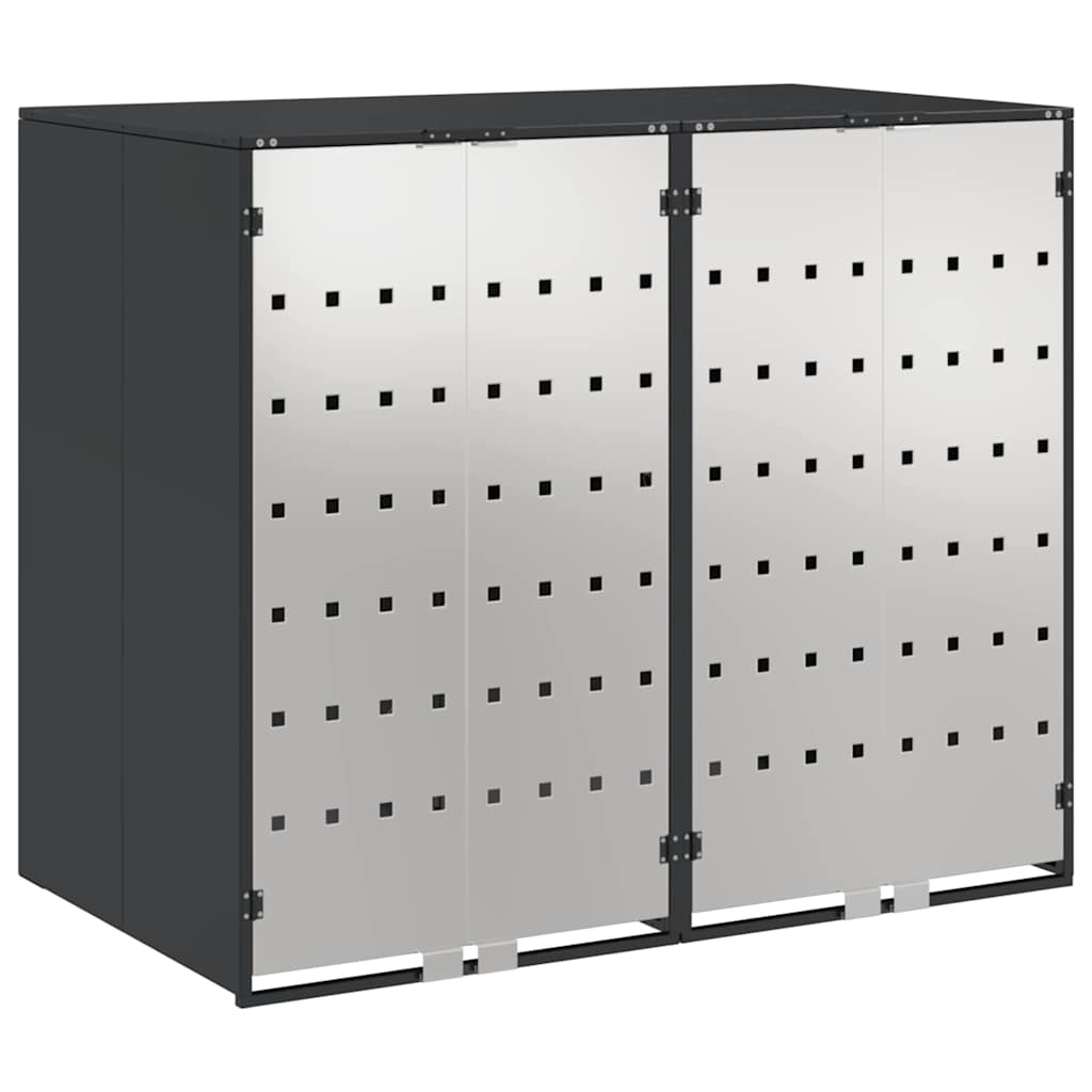 Wheelie Bin Storage for 2 Bins Anthracite 136 x 77.5 x 115.5 cm