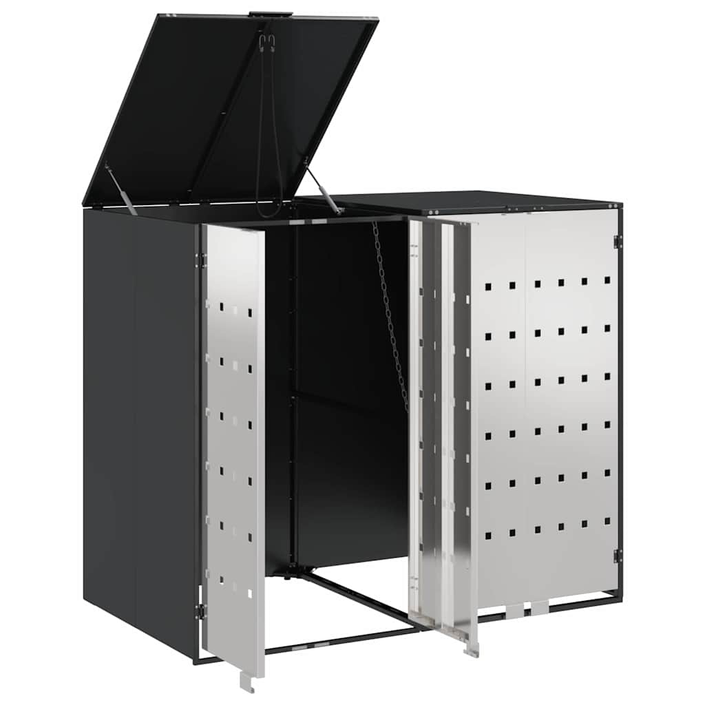 Wheelie Bin Storage for 2 Bins Anthracite 136 x 77.5 x 115.5 cm