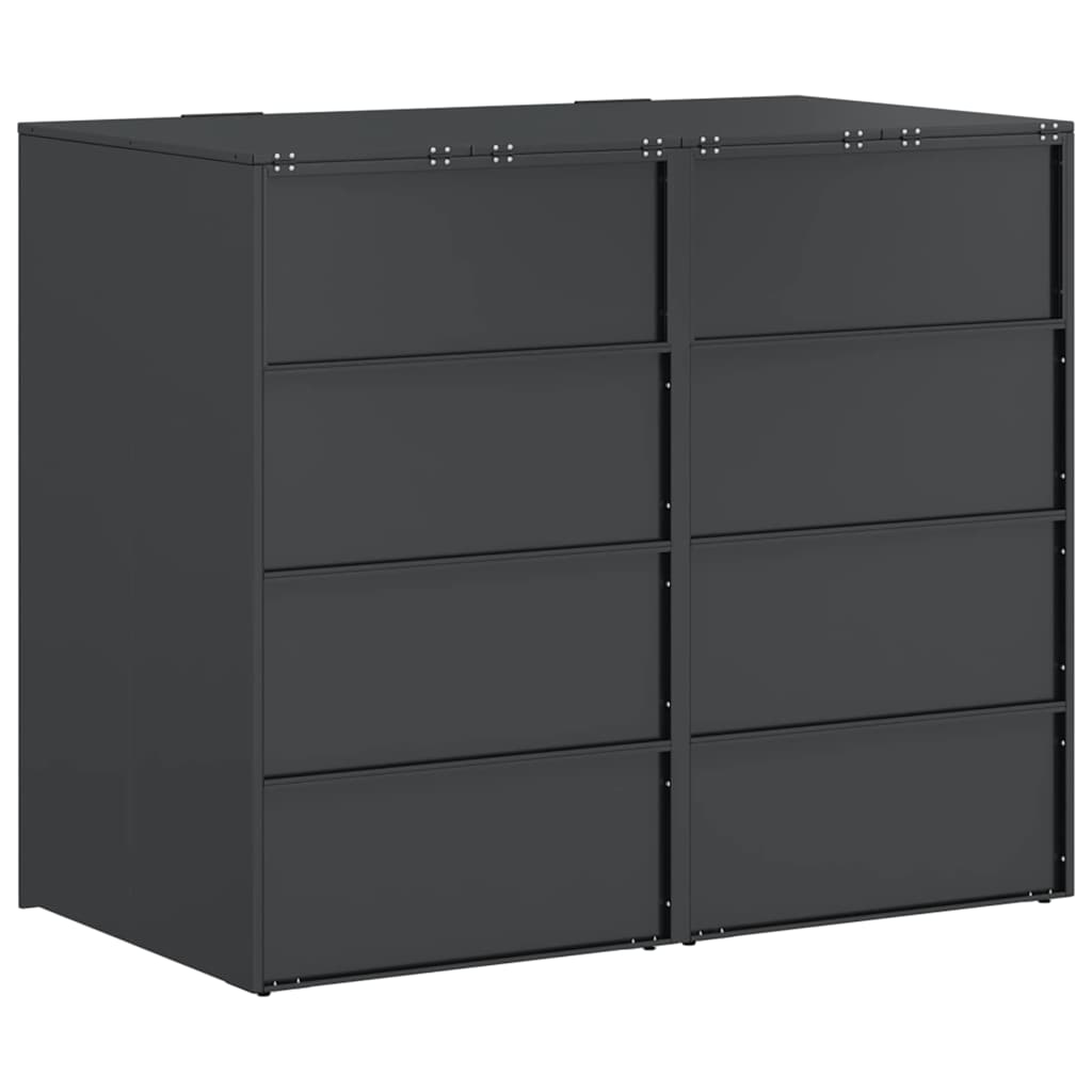 Wheelie Bin Storage for 2 Bins Anthracite 136 x 77.5 x 115.5 cm