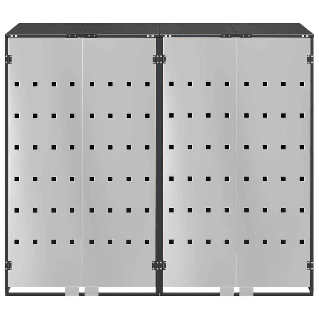 Wheelie Bin Storage for 2 Bins Anthracite 136 x 77.5 x 115.5 cm