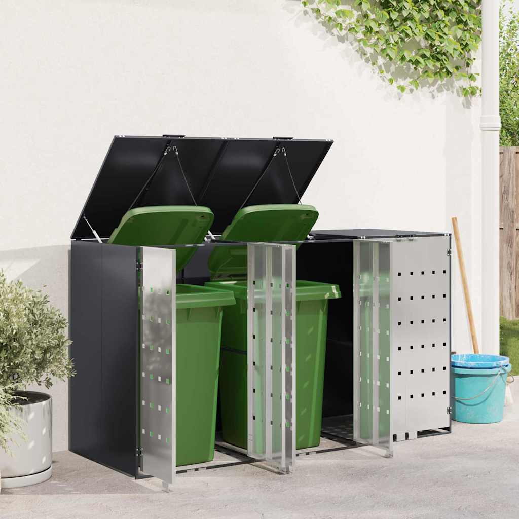 Wheelie Bin Storage for 3 Bins Anthracite 204 x 77.5 x 115.5 cm