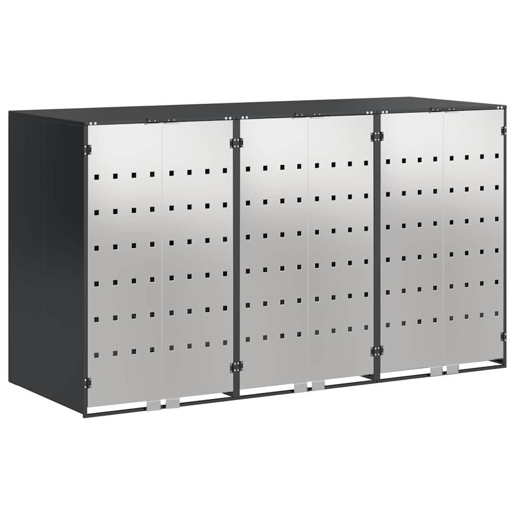 Wheelie Bin Storage for 3 Bins Anthracite 204 x 77.5 x 115.5 cm