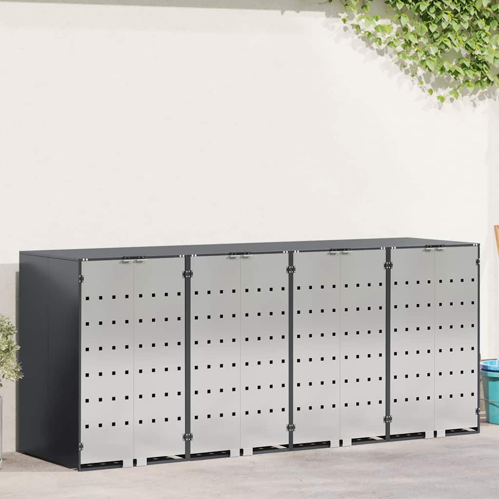 Wheelie Bin Storage for 4 Bins Anthracite 272 x 77.5 x 115.5 cm