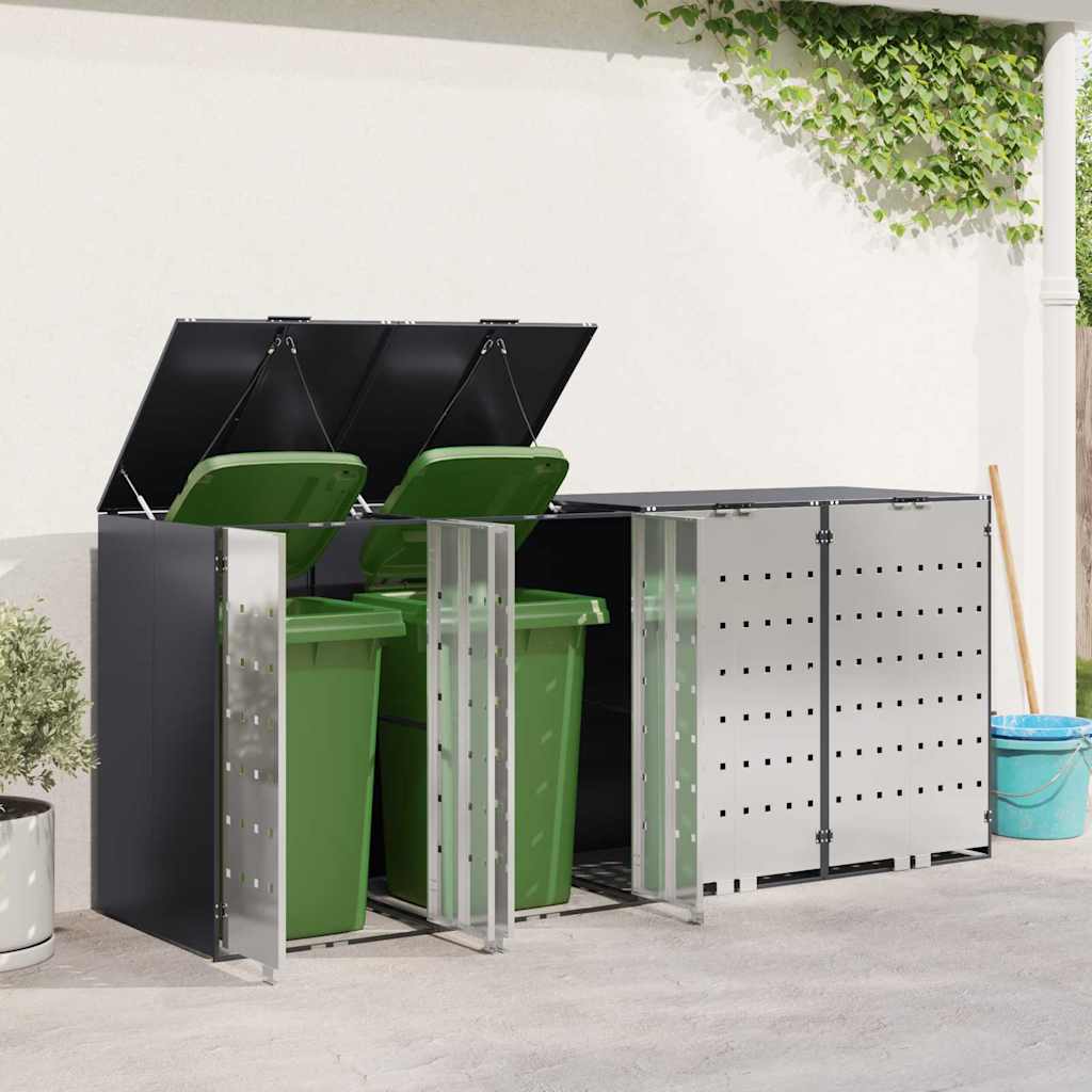 Wheelie Bin Storage for 4 Bins Anthracite 272 x 77.5 x 115.5 cm