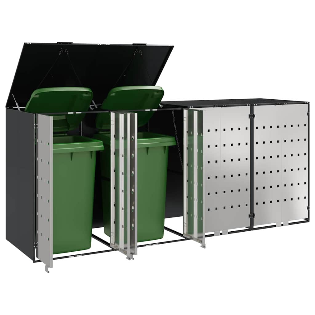 Wheelie Bin Storage for 4 Bins Anthracite 272 x 77.5 x 115.5 cm