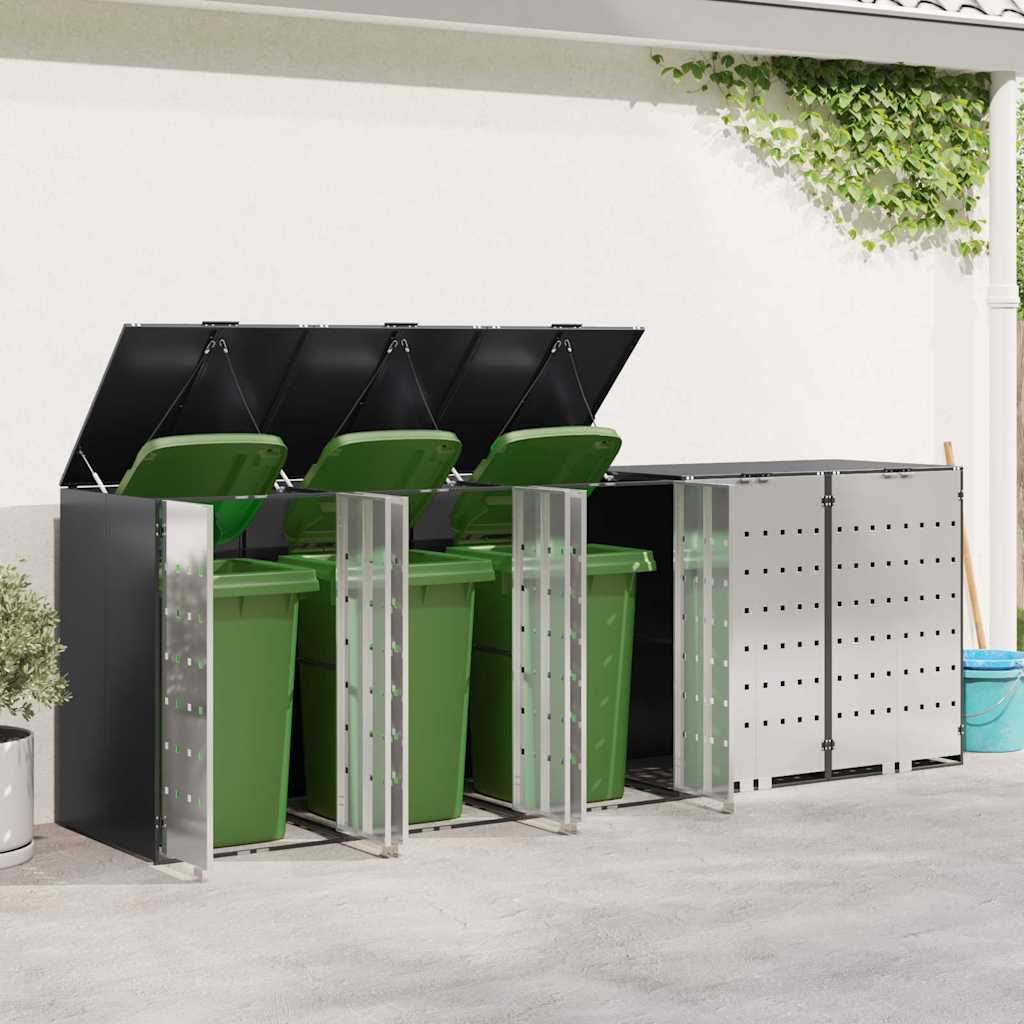 Wheelie Bin Storage for 5 Bins Anthracite 340 x 77.5 x 115.5 cm