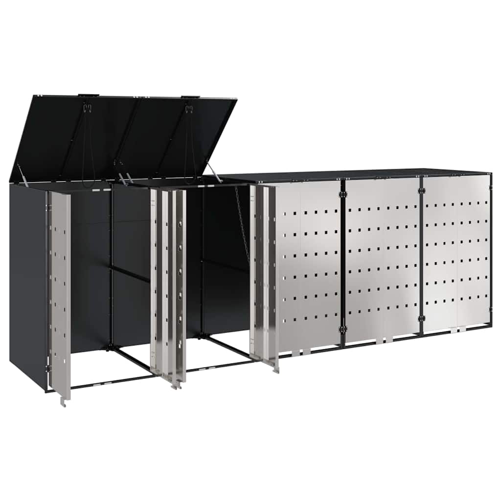 Wheelie Bin Storage for 5 Bins Anthracite 340 x 77.5 x 115.5 cm
