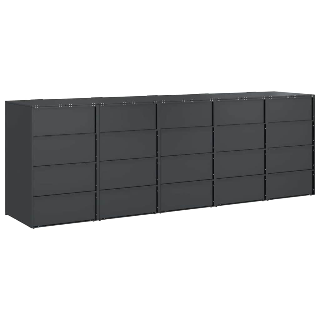 Wheelie Bin Storage for 5 Bins Anthracite 340 x 77.5 x 115.5 cm