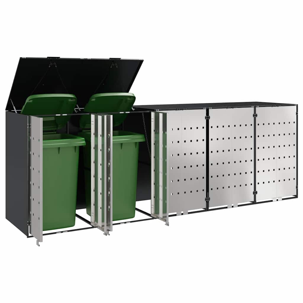 Wheelie Bin Storage for 5 Bins Anthracite 340 x 77.5 x 115.5 cm
