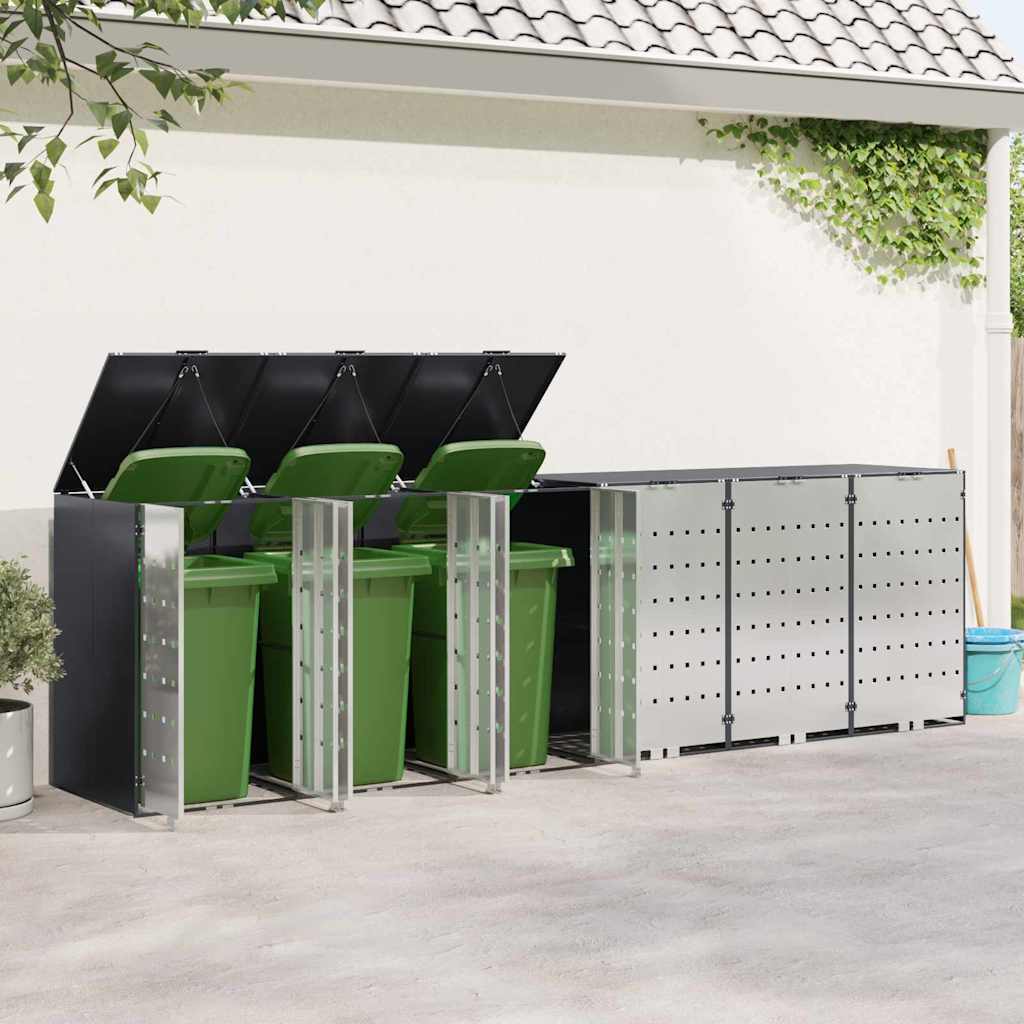 Wheelie Bin Storage for 6 Bins Anthracite 408 x 77.5 x 115.5 cm