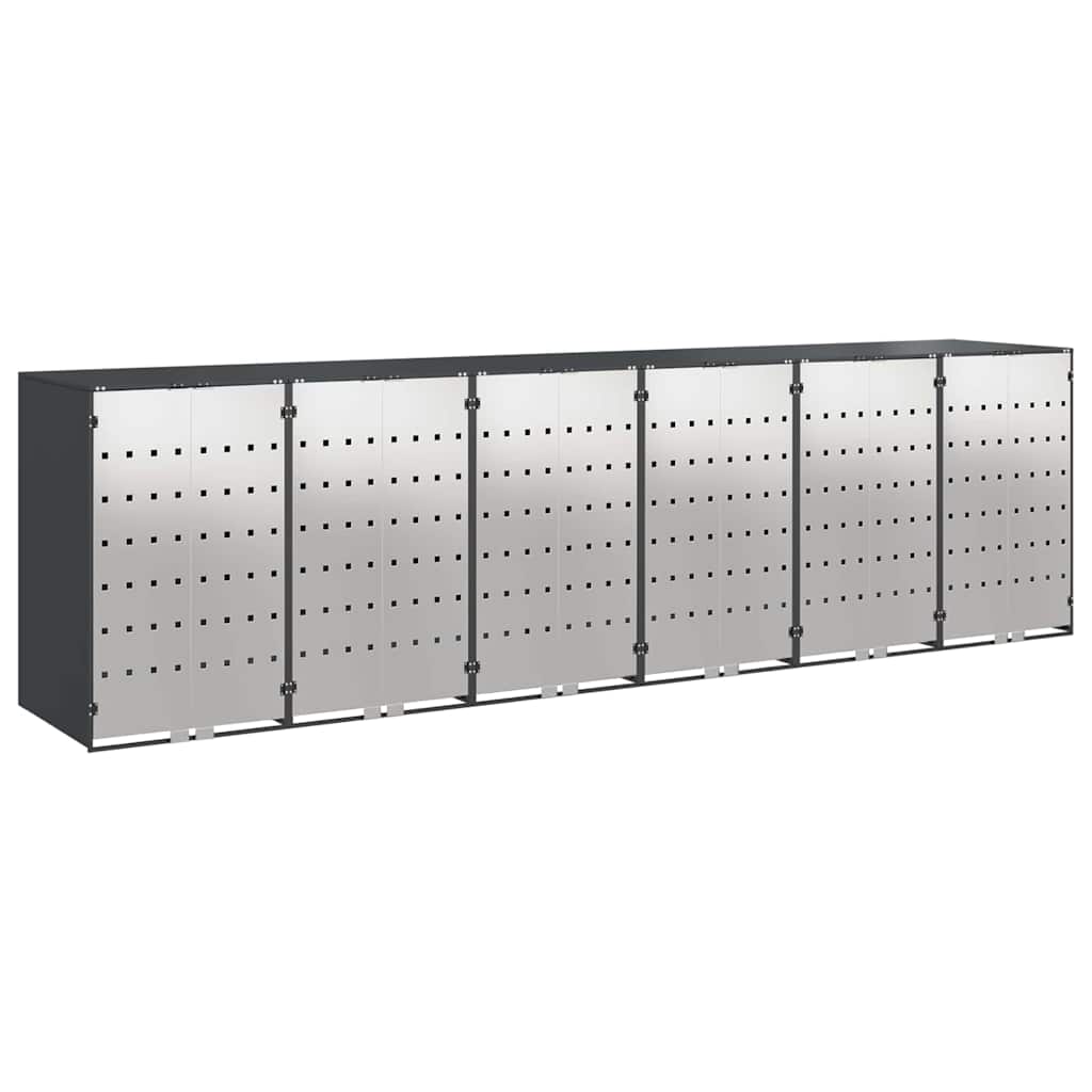 Wheelie Bin Storage for 6 Bins Anthracite 408 x 77.5 x 115.5 cm
