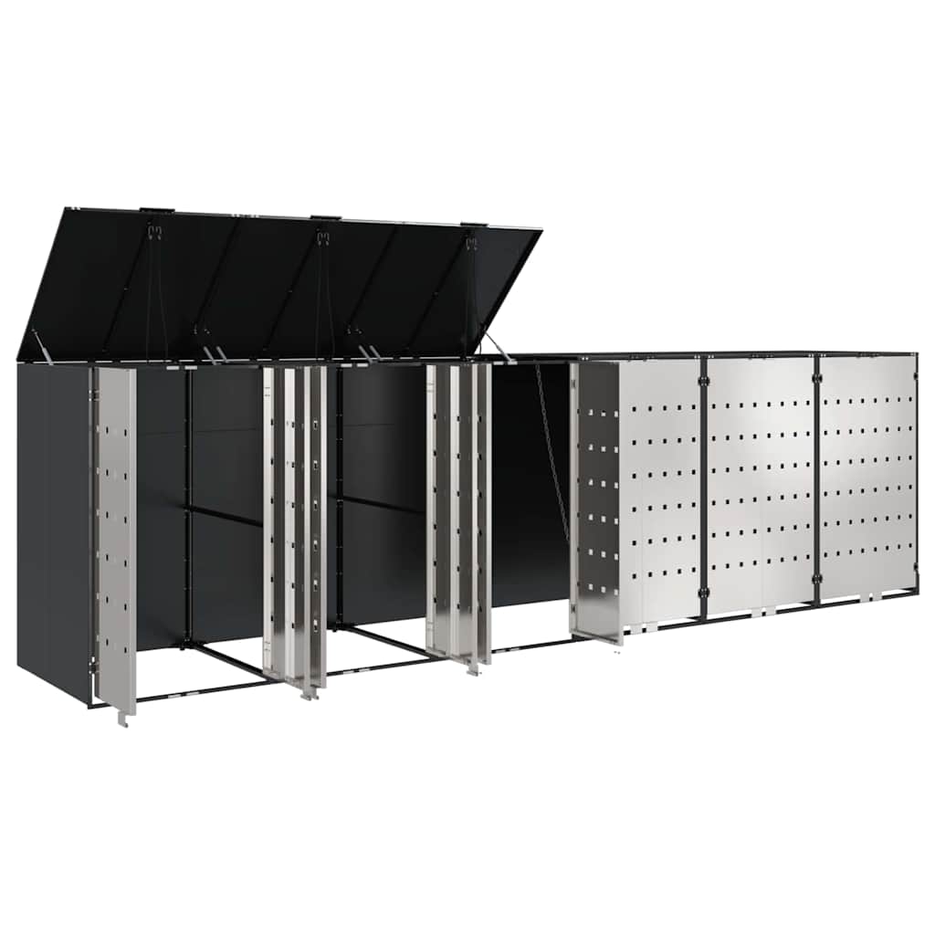 Wheelie Bin Storage for 6 Bins Anthracite 408 x 77.5 x 115.5 cm