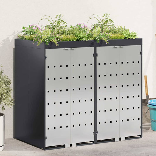 Wheelie Bin Storage for 2 Bins Steel Anthracite