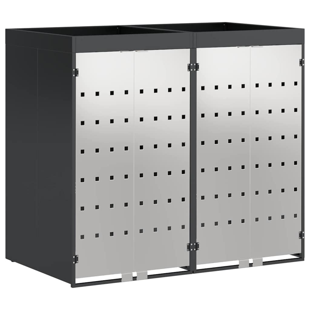 Wheelie Bin Storage for 2 Bins Anthracite 136 x 77.5 x 121.5 cm