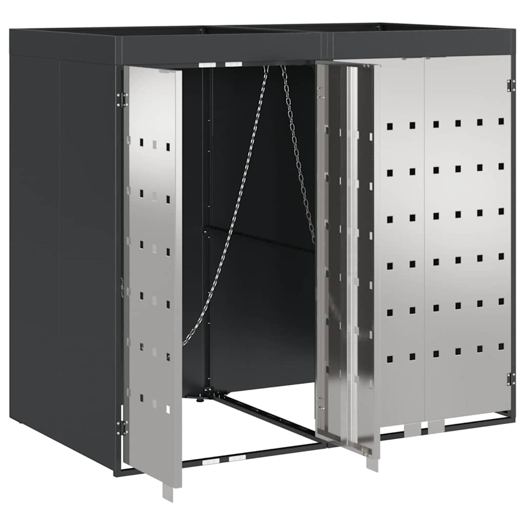 Wheelie Bin Storage for 2 Bins Anthracite 136 x 77.5 x 121.5 cm